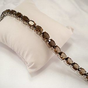 NEW Oval Cut Chocolate Brown *Crystals Designer Bracelet